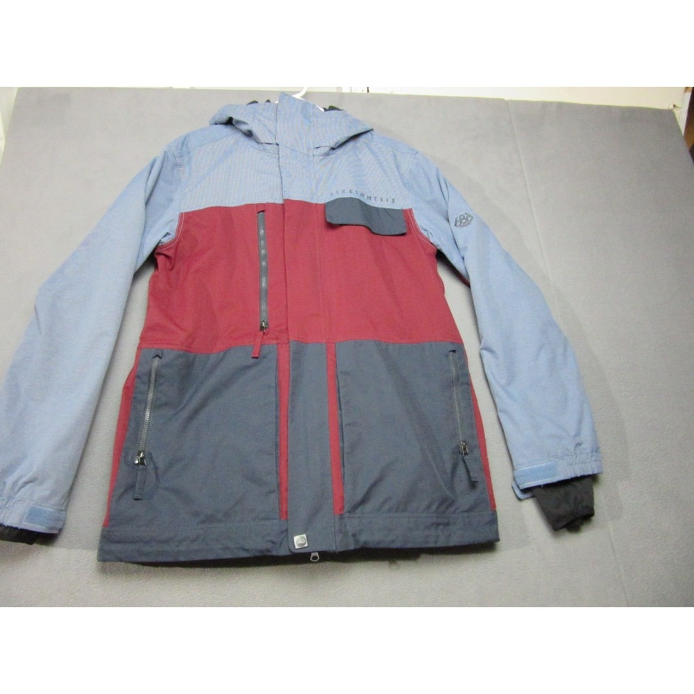686 Jacket Mens Large Red Blue Authentic Smarty Technology 3-in-1 Hooded Zip Up